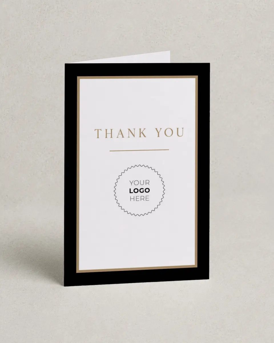 This is a 4" x 6" Folded Business Thank You Card called Make an Impact printed in full color