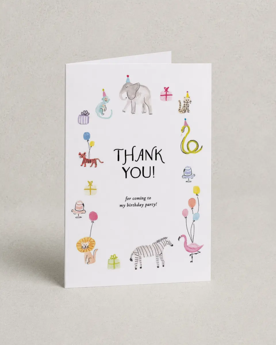 This is a 4" x 6" Folded Thank You Card called Born to be WILD printed in full color on Premium Smooth paper