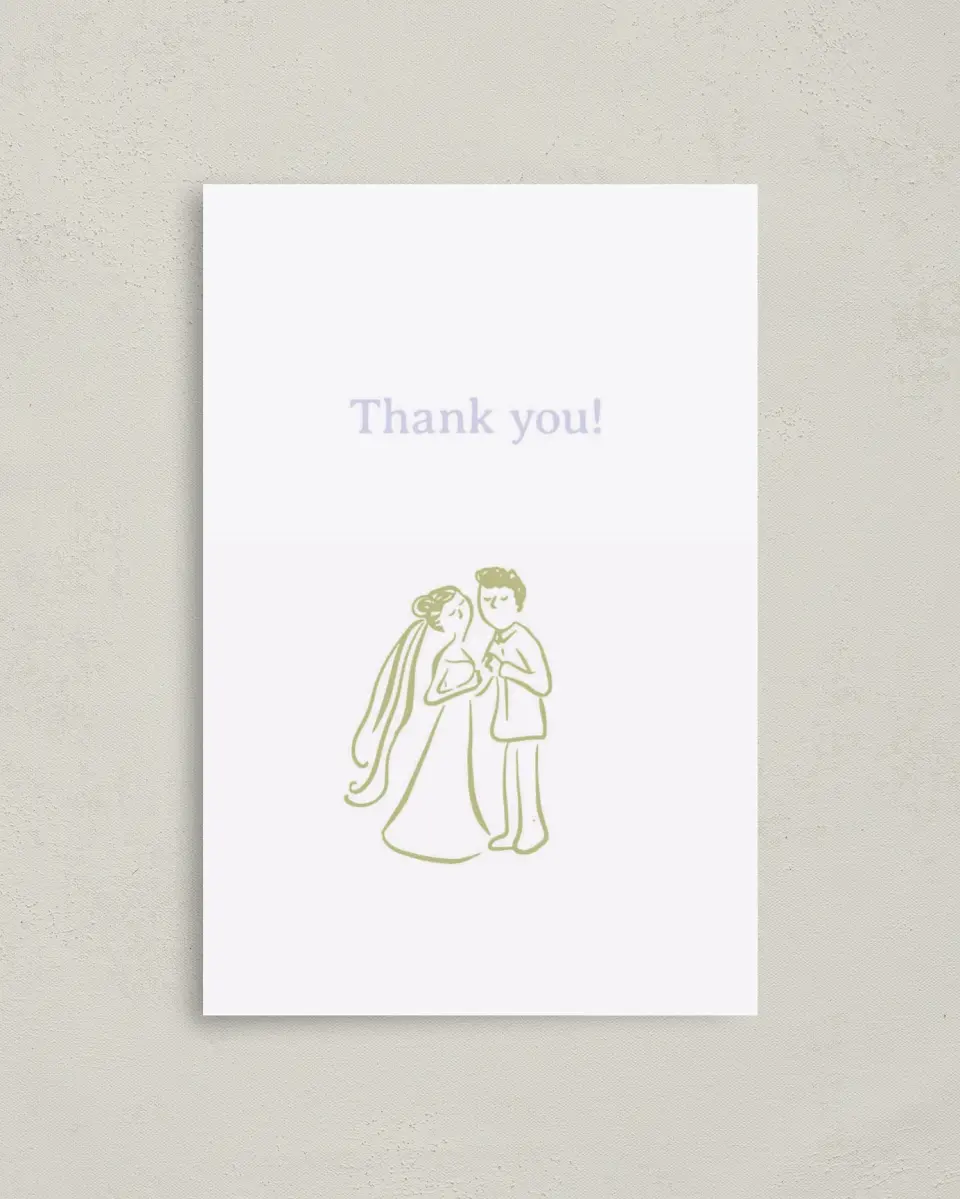 This is a 4" x 6" Folded Newlywed called Sip and Shower printed in full color on Premium Smooth paper