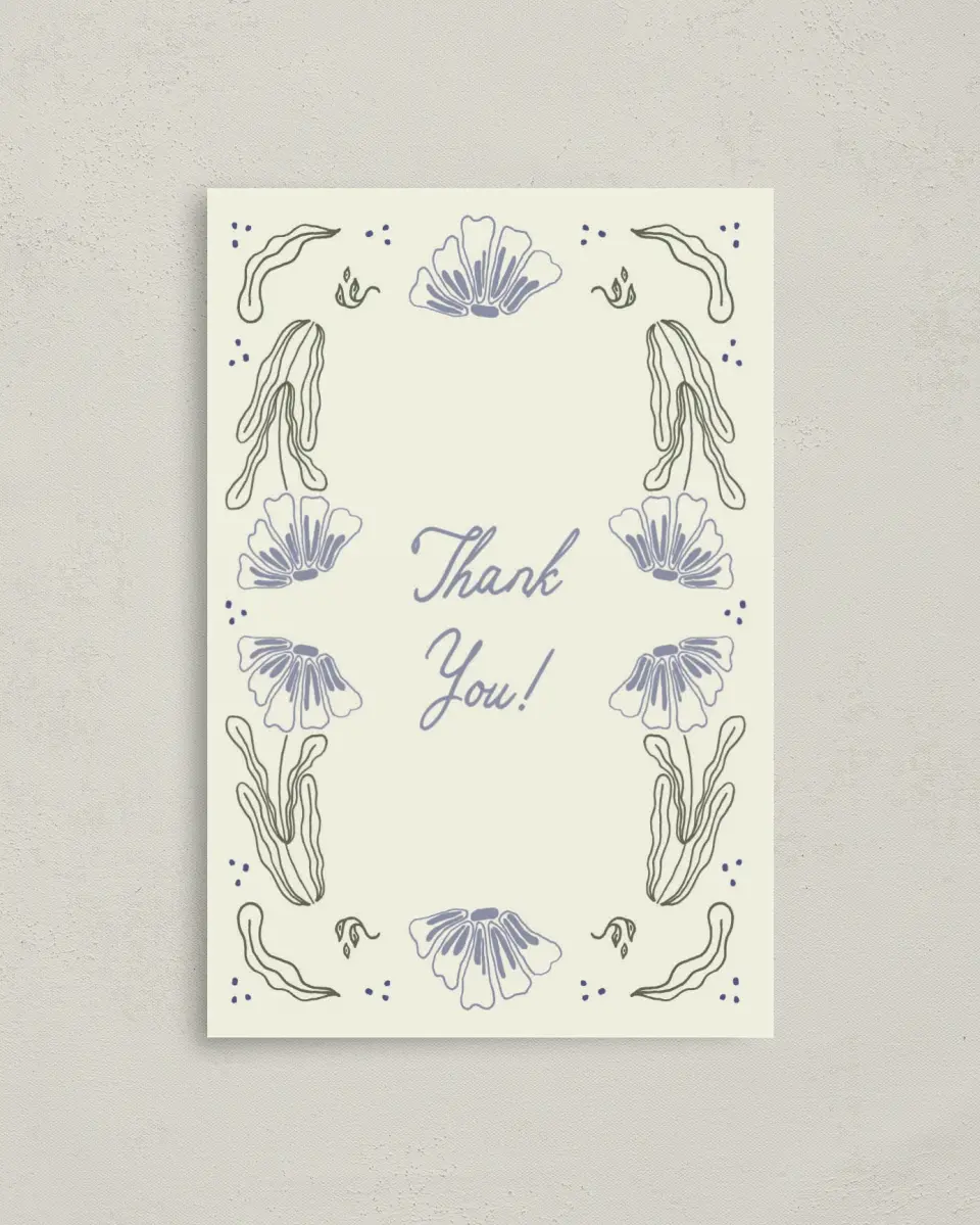 This is a 4" x 6" Folded Newlywed called Love Grows Wild printed in full color on Premium Smooth paper