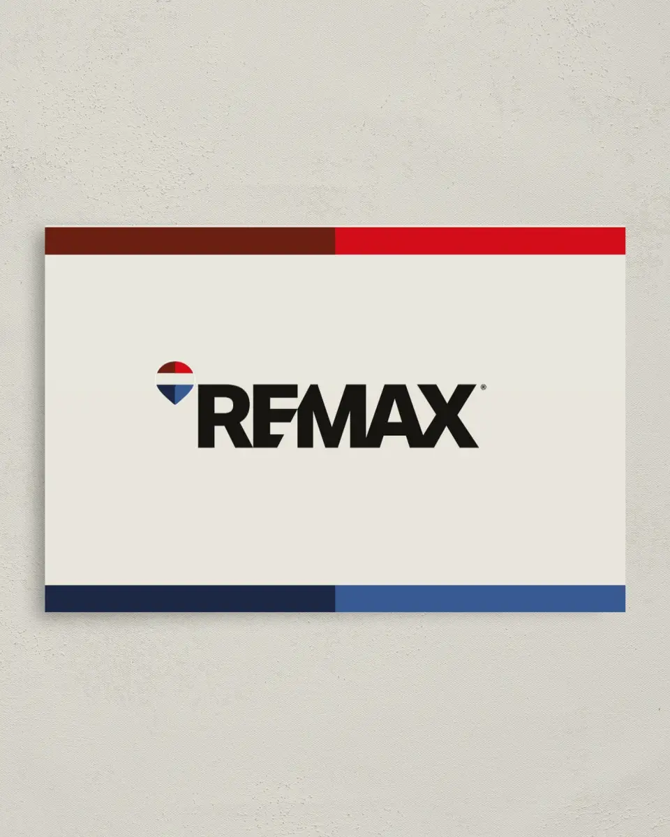 This is a 4" x 6" Folded Business Thank You Card called REMAX Bold Bands printed in full color on Premium Smooth paper