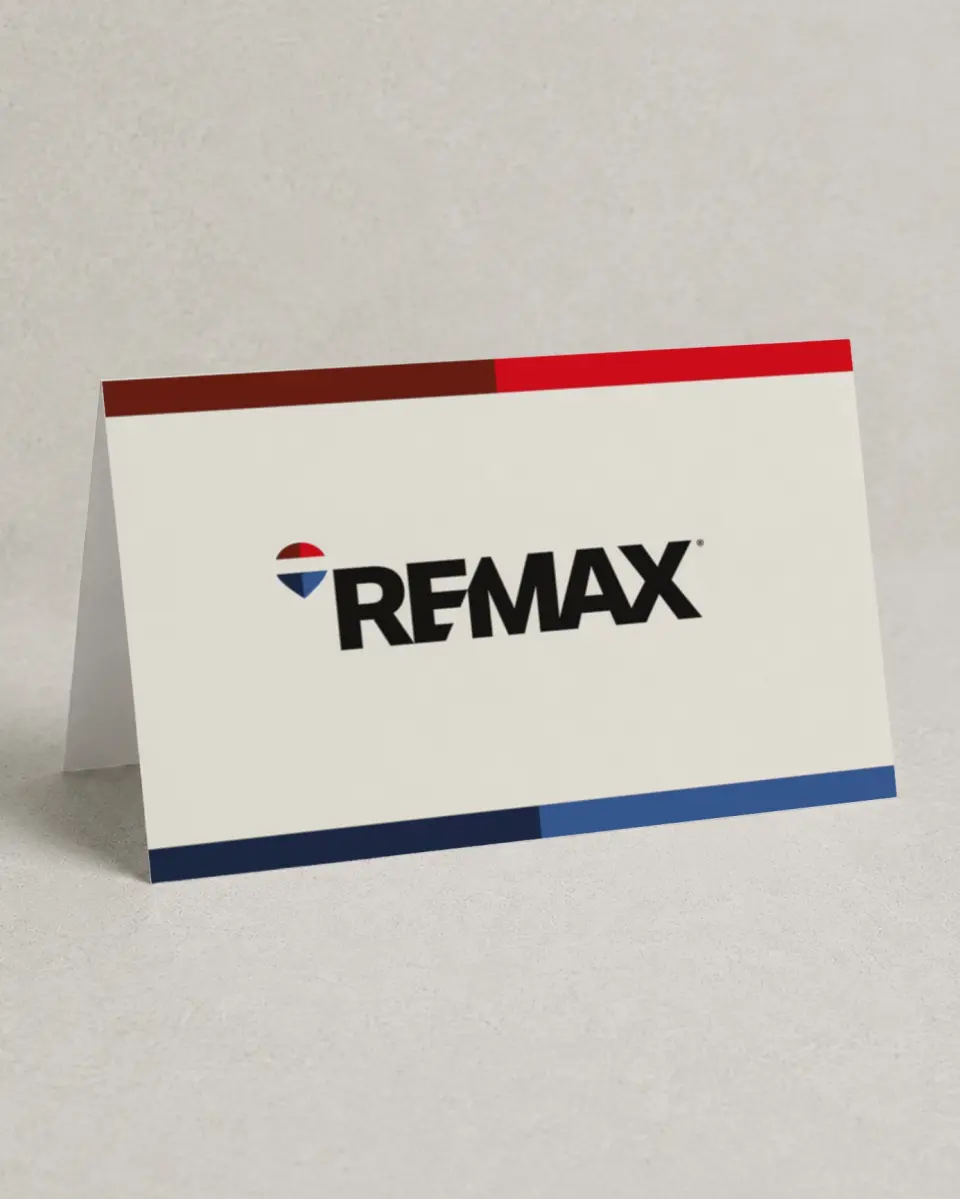This is a 4" x 6" Folded Business Thank You Card called REMAX Bold Bands printed in full color on Premium Smooth paper