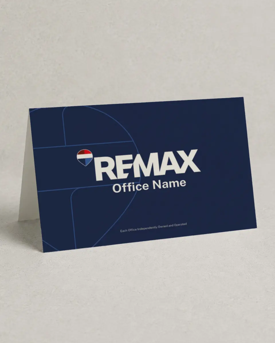 This is a 4" x 6" Folded Business Thank You Card called REMAX Balloon Outline printed in full color on Premium Smooth paper