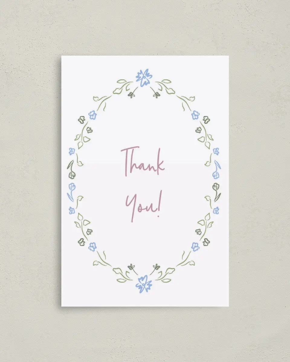 This is a 4" x 6" Folded Newlywed called Petals of Love printed in full color on Premium Smooth paper