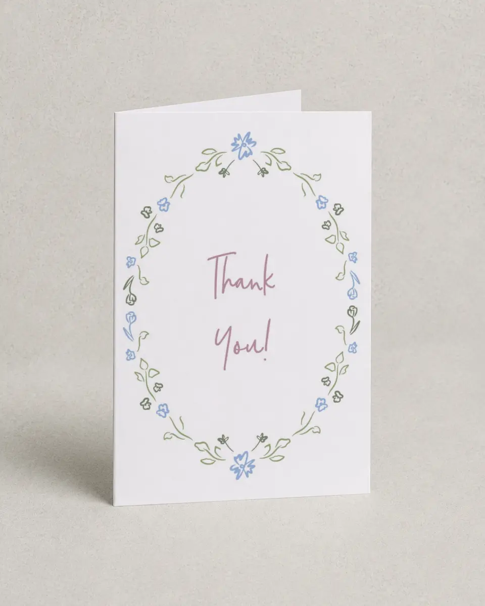 This is a 4" x 6" Folded Newlywed called Petals of Love printed in full color on Premium Smooth paper
