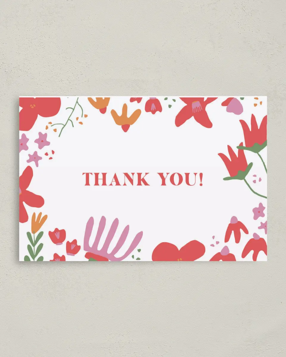 This is a 4" x 6" Folded Newlywed called Spring Into Love printed in full color on Premium Smooth paper