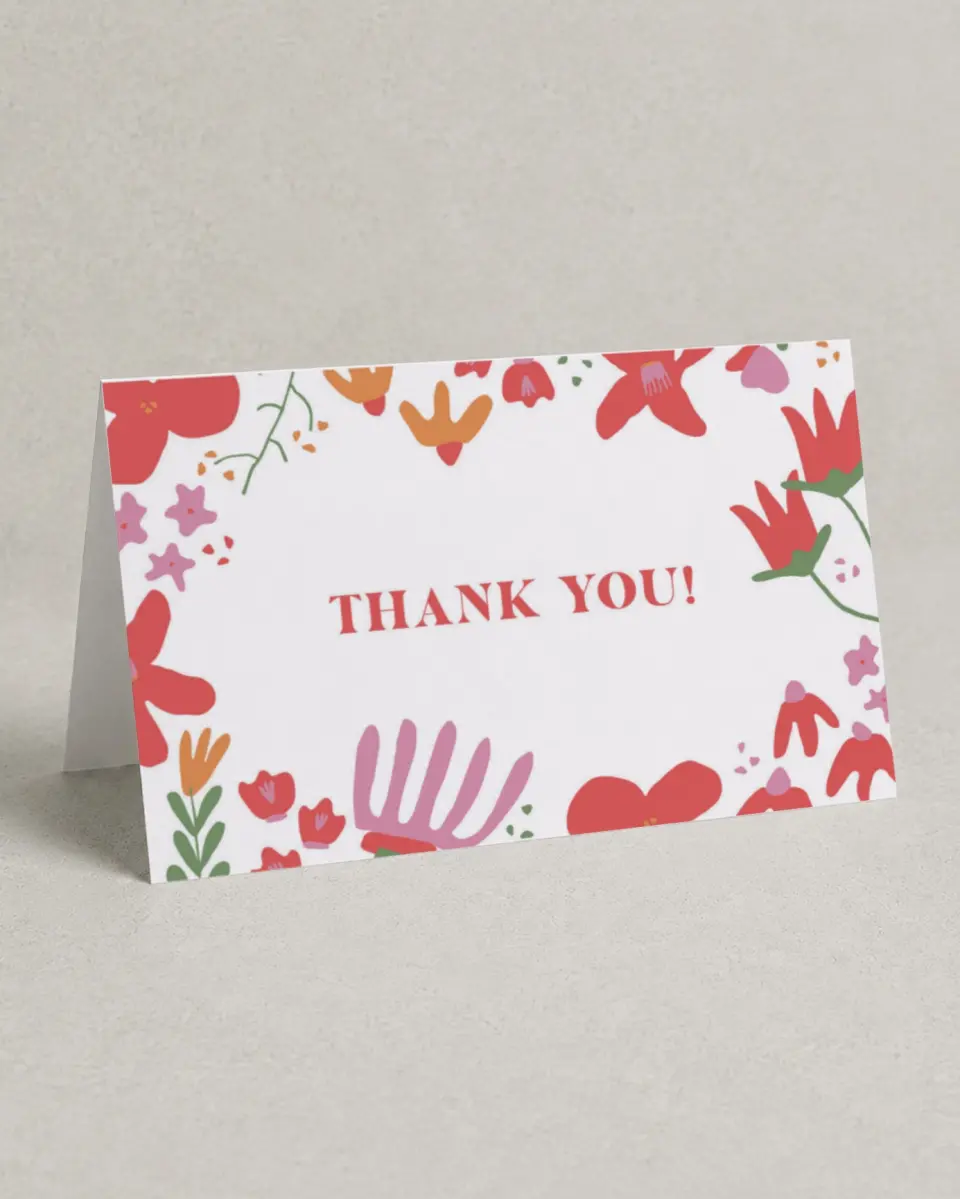 This is a 4" x 6" Folded Newlywed called Spring Into Love printed in full color on Premium Smooth paper