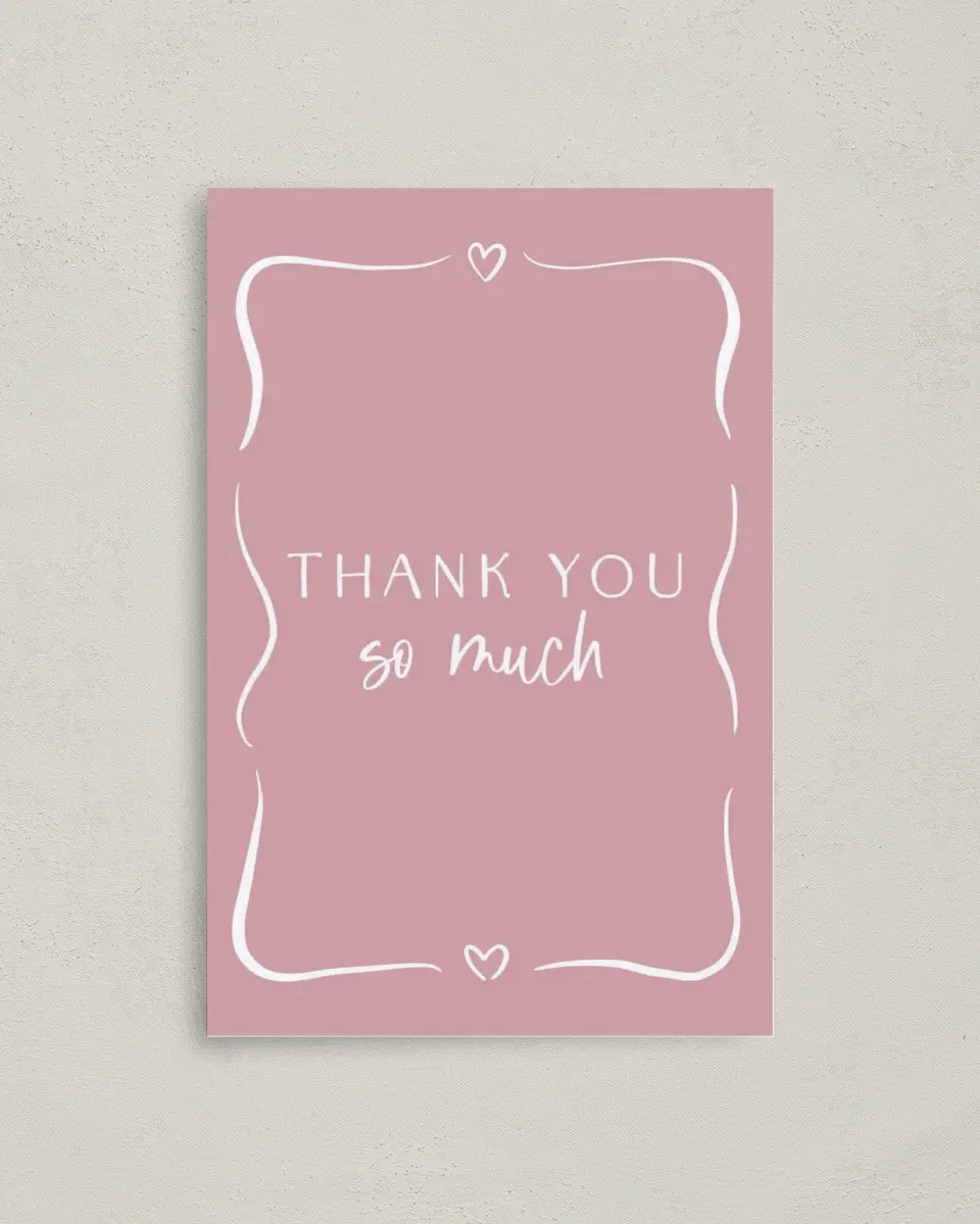 This is a 4" x 6" Folded Bachelorette Party Thank You Card called Going to the Chapel printed in full color on Premium Smooth paper
