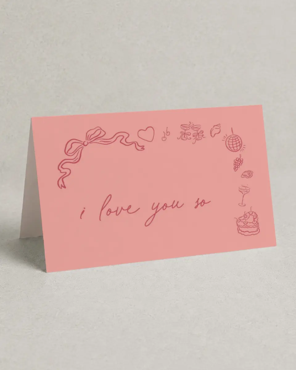 This is a 4" x 6" Folded Bachelorette Party Thank You Card called Final Fiesta printed in full color with Silver foil on Luxe Satin (coated) paper