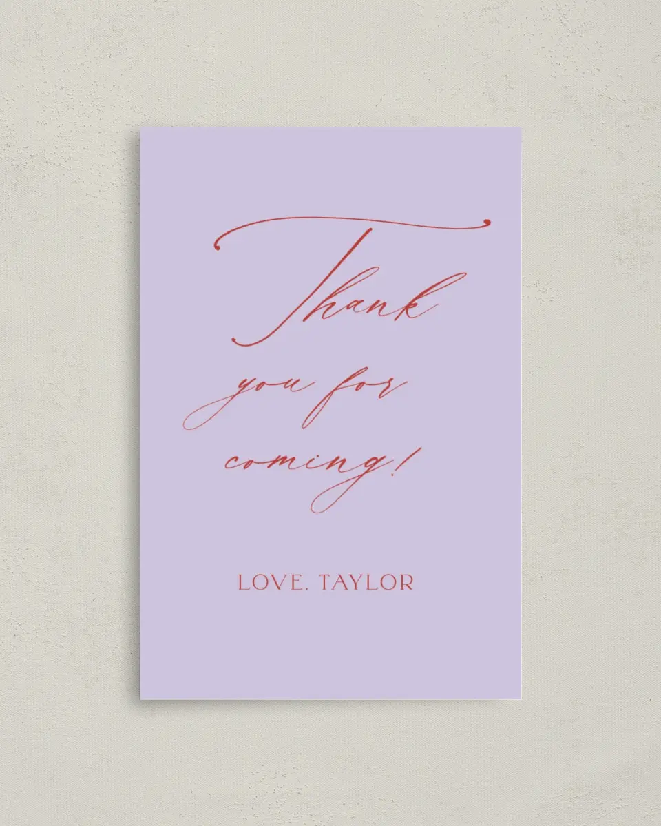 This is a 4" x 6" Folded Thank You Card called Make a Wish printed in full color on Premium Smooth paper
