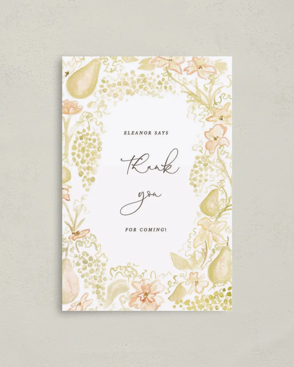 This is a 4" x 6" Folded Thank You Card called Timeless Moments printed in full color on Premium Smooth paper