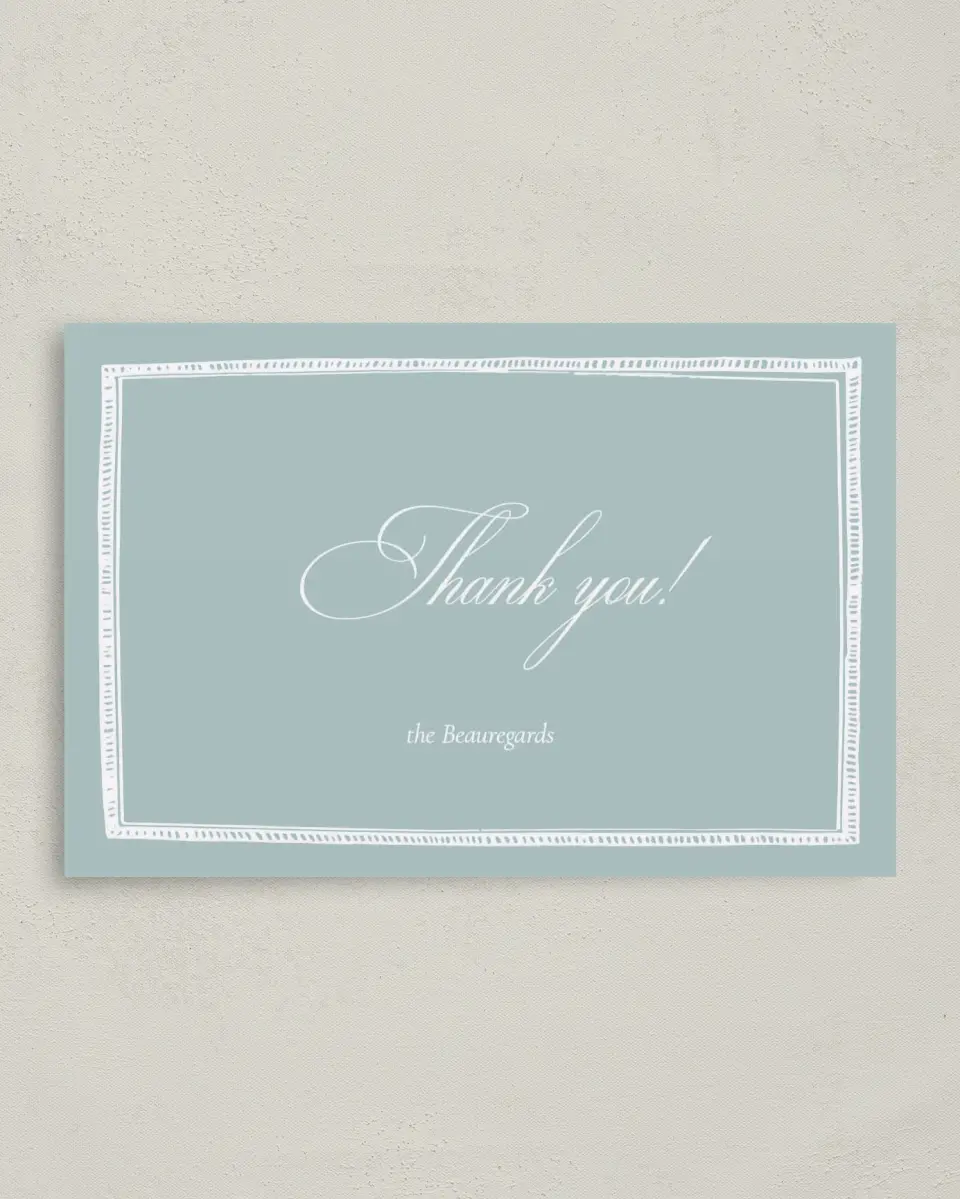 This is a 4" x 6" Folded Thank You Card called Kensington printed in full color on Premium Smooth paper