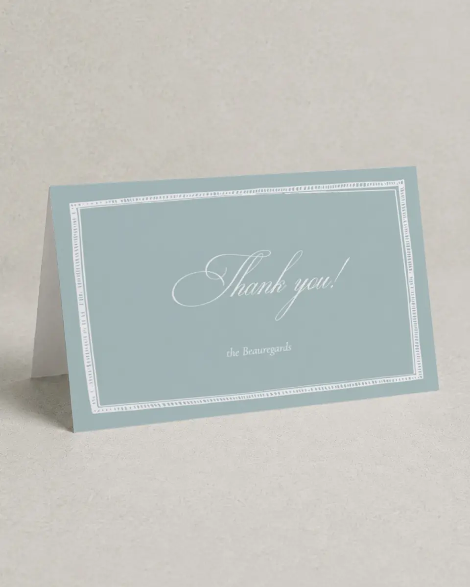 This is a 4" x 6" Folded Thank You Card called Kensington printed in full color on Premium Smooth paper