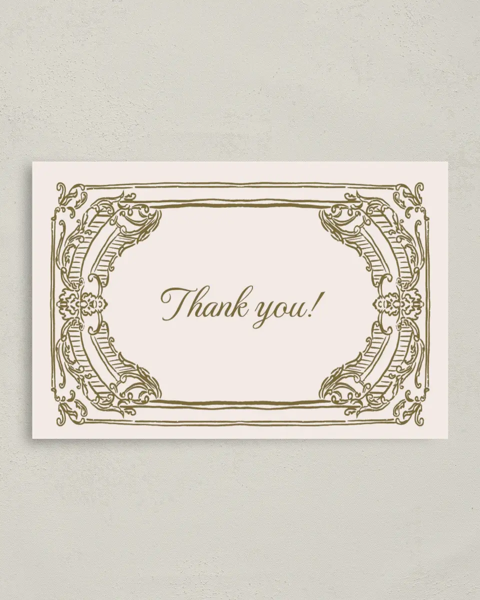 This is a 4" x 6" Folded Thank You Card called Nantucket printed in full color on Premium Smooth paper