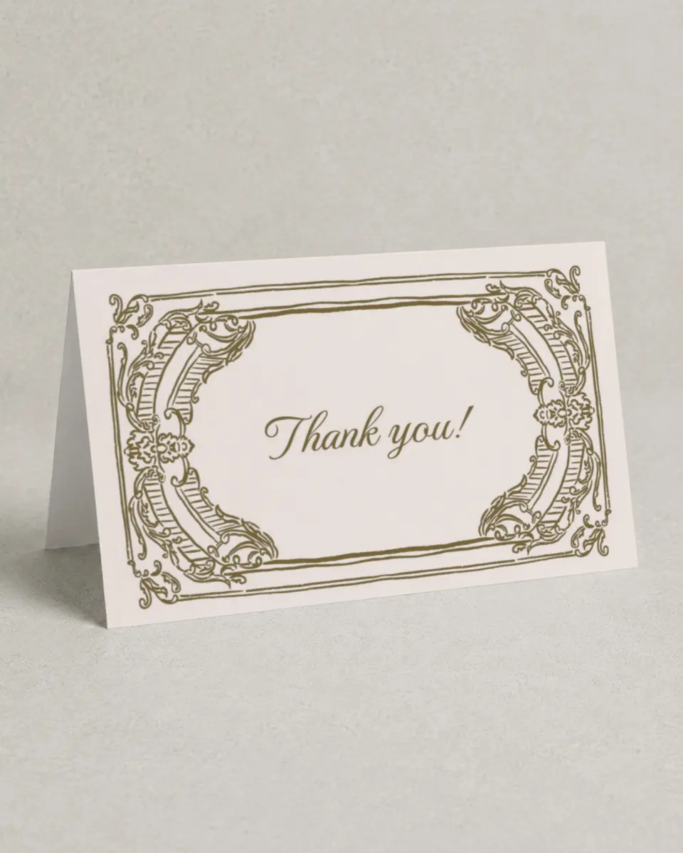 This is a 4" x 6" Folded Thank You Card called Nantucket printed in full color on Premium Smooth paper