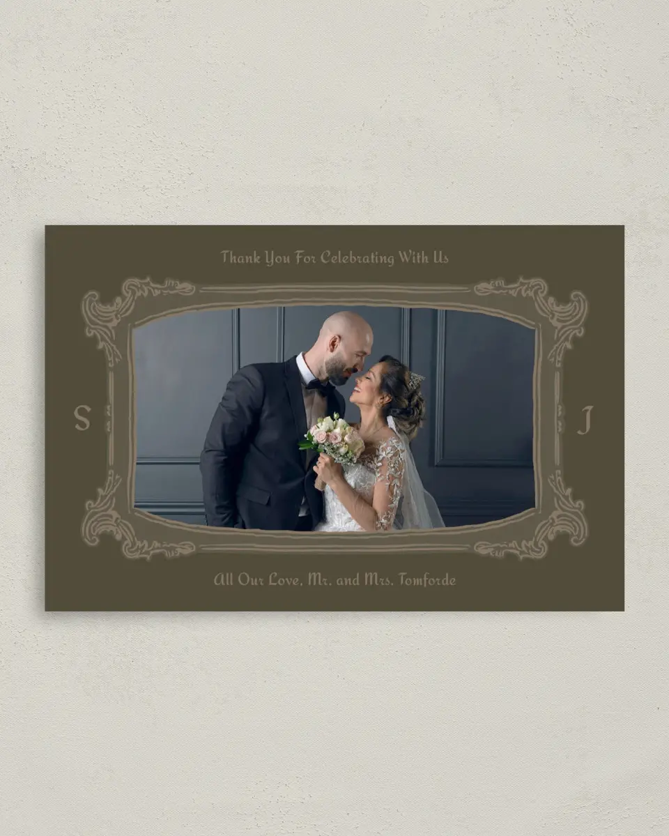 This is a 4" x 6" Folded Thank You Card called Lafayette printed in full color on Premium Smooth paper