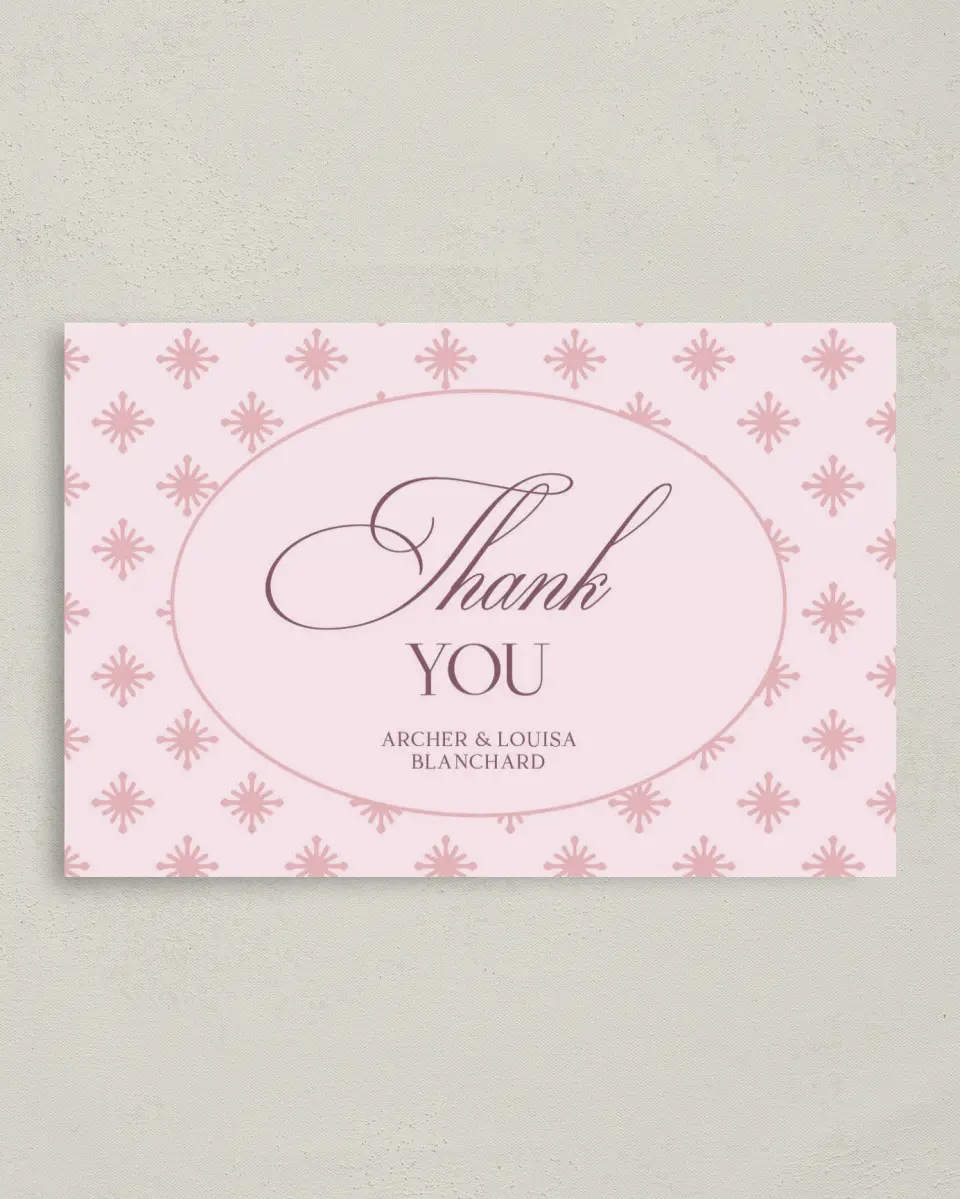 This is a 4" x 6" Folded Thank You Card called Roswell printed in full color on Premium Smooth paper