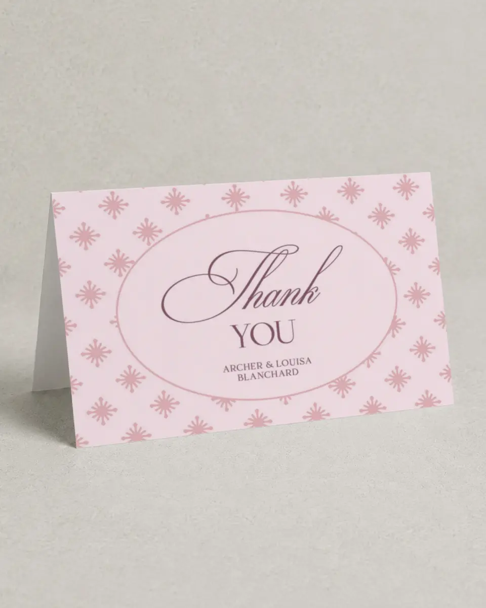 This is a 4" x 6" Folded Thank You Card called Roswell printed in full color on Premium Smooth paper