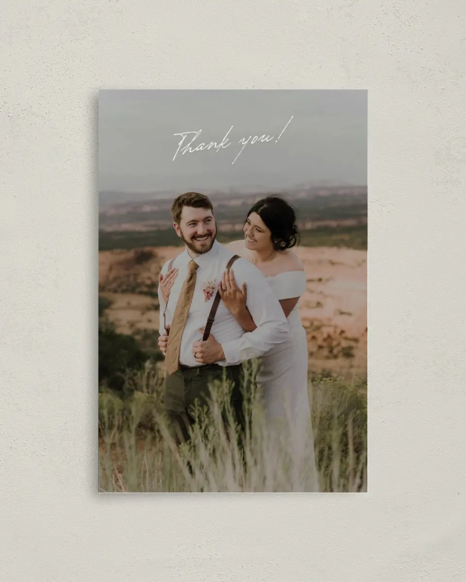 This is a 4" x 6" Folded Thank You Card called Ivyhill printed in full color on Premium Smooth paper