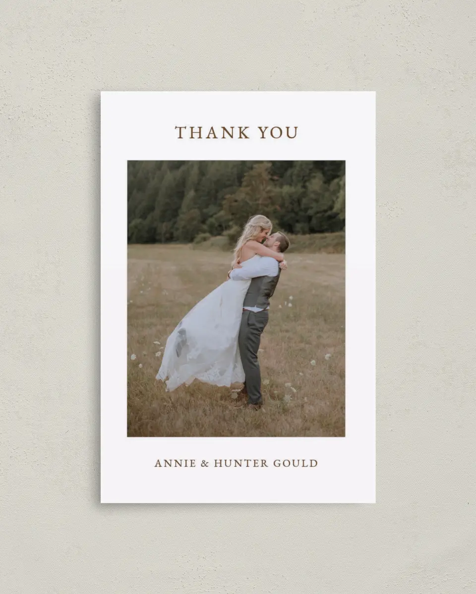 This is a 4" x 6" Folded Thank You Card called Cedarhill Crossing printed in full color on Premium Smooth paper