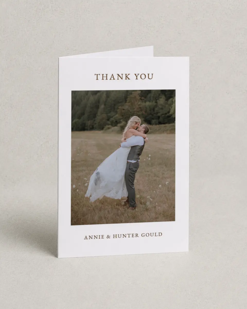 This is a 4" x 6" Folded Thank You Card called Cedarhill Crossing printed in full color on Premium Smooth paper