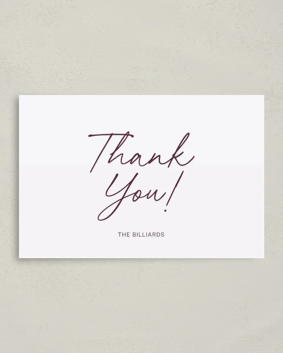 This is a 4" x 6" Folded Thank You Card called The Wilclift printed in full color on Premium Smooth paper