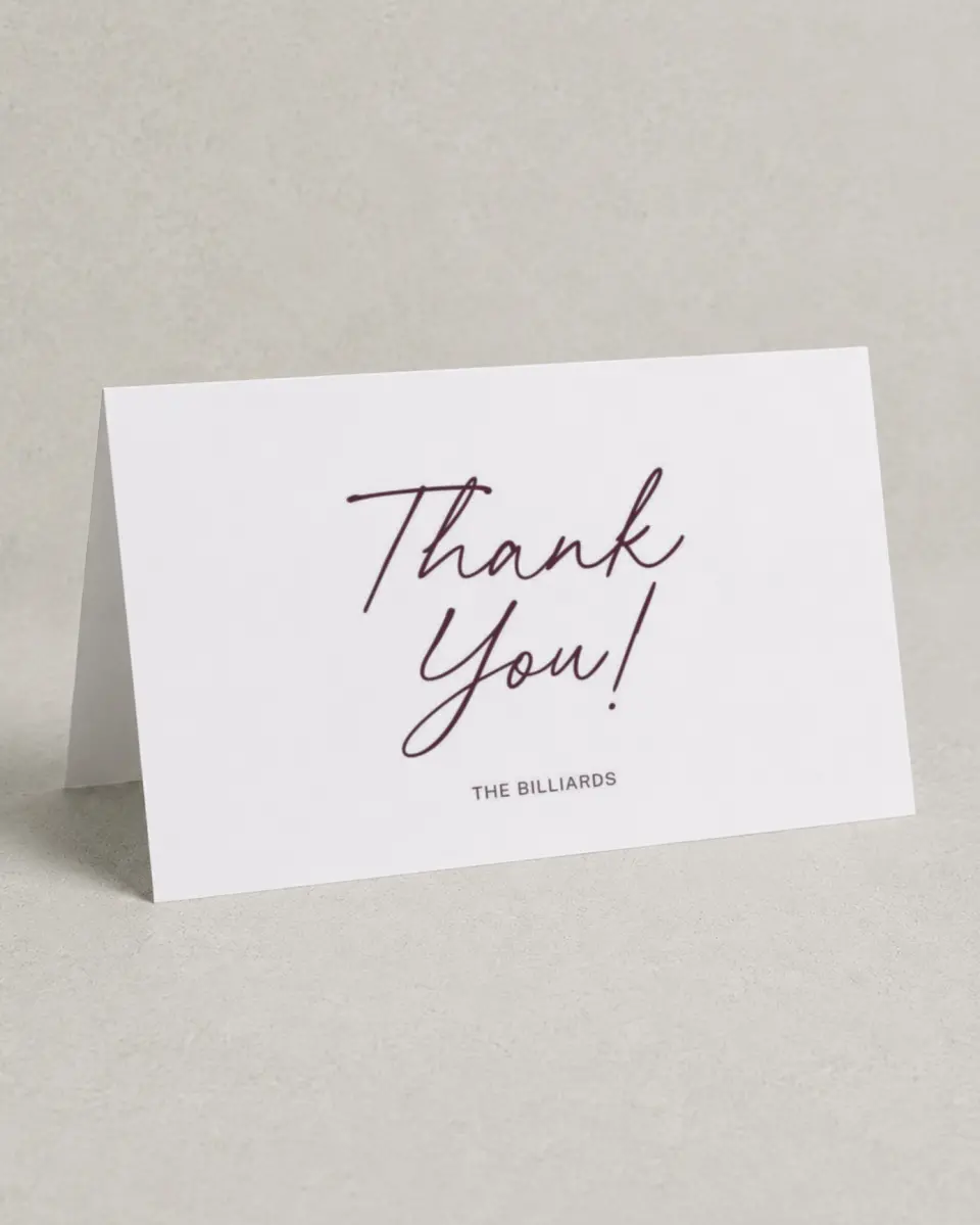 This is a 4" x 6" Folded Thank You Card called The Wilclift printed in full color on Premium Smooth paper