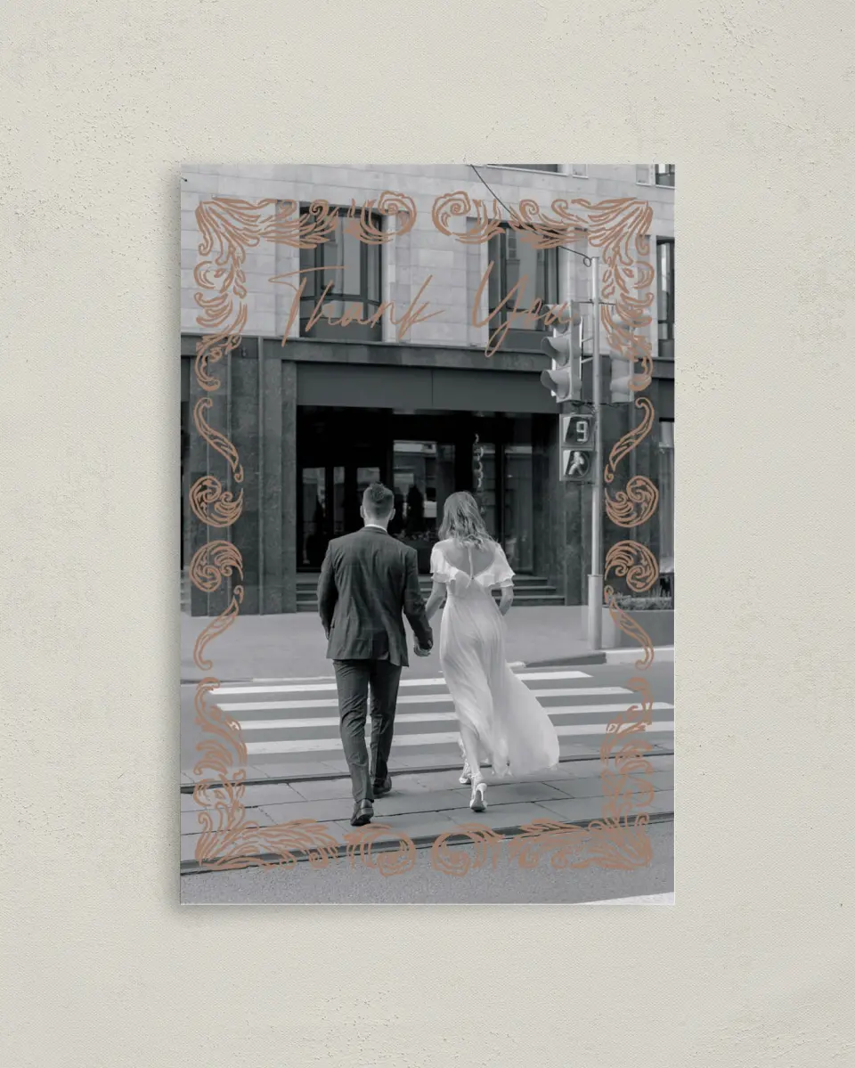 This is a 4" x 6" Folded Thank You Card called Nazareth & Stone printed in full color on Premium Smooth paper