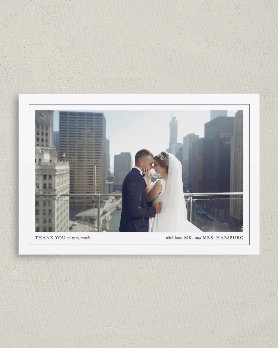 This is a 4" x 6" Folded Thank You Card called Commonwealth Club printed in full color on Premium Smooth paper