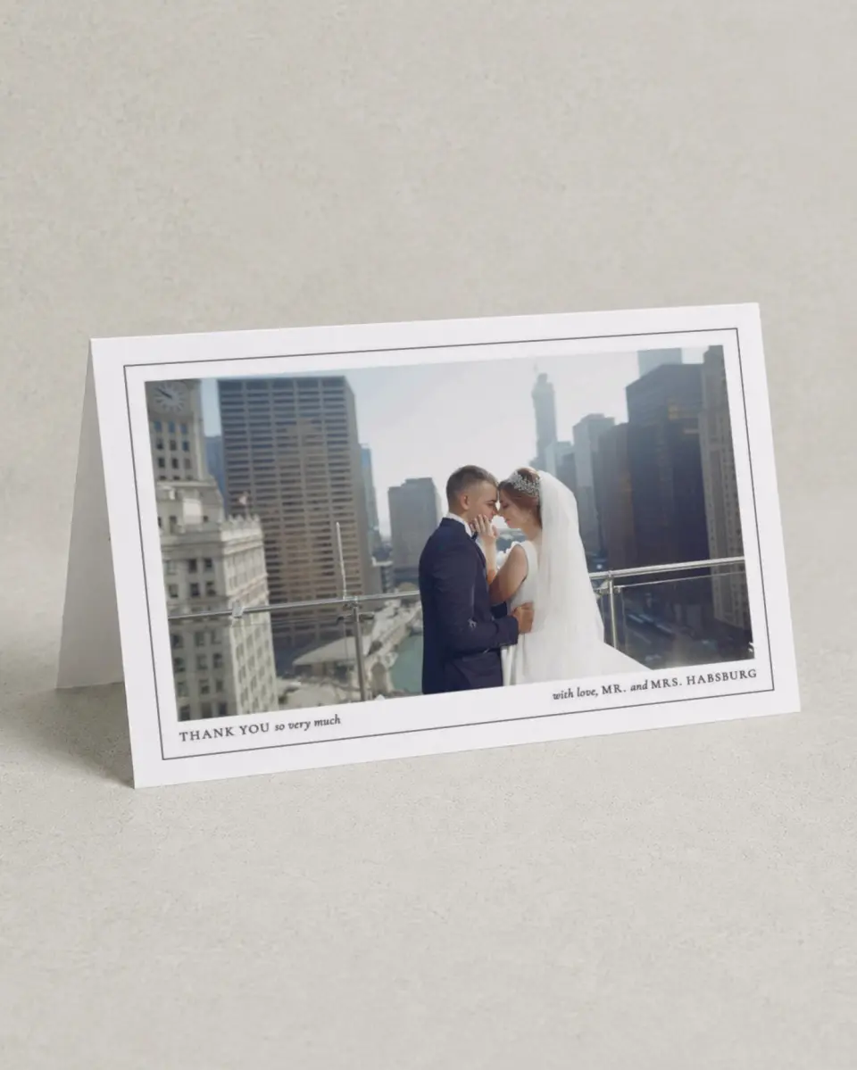 This is a 4" x 6" Folded Thank You Card called Commonwealth Club printed in full color on Premium Smooth paper