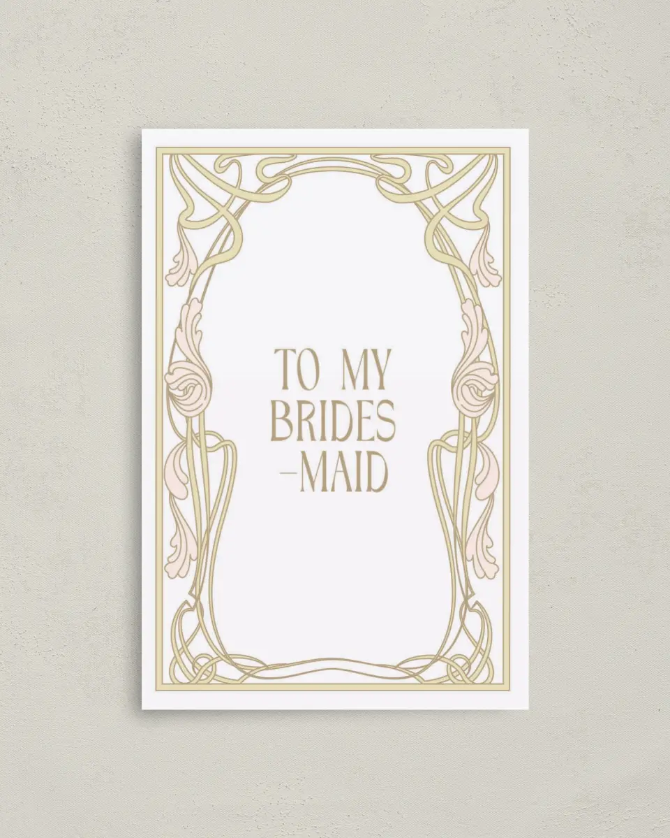 This is a 4" x 6" Folded Bachelorette Party Thank You Card called Gatsby and The Girls printed in full color on Premium Smooth paper