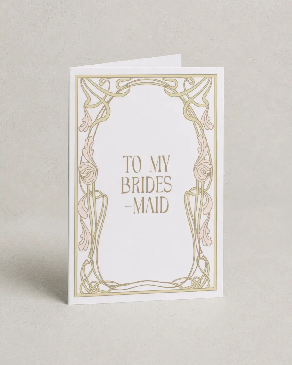 This is a 4" x 6" Folded Bachelorette Party Thank You Card called Gatsby and The Girls printed in full color on Premium Smooth paper