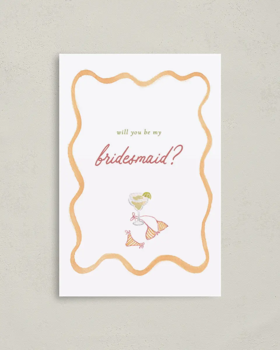 This is a 4" x 6" Folded Bachelorette Party Thank You Card called Bride's Last Fiesta printed in full color on Premium Smooth paper