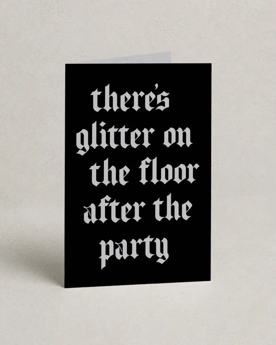 This is a 4" x 6" Folded Bachelorette Party Thank You Card called Ready For It? printed in full color with Silver foil on Luxe Satin (coated) paper