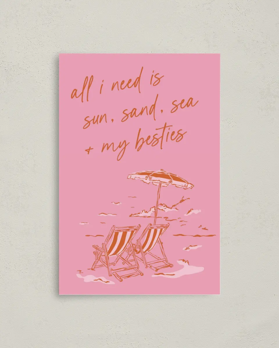 This is a 4" x 6" Folded Bachelorette Party Thank You Card called Tropic Like It's Hot printed in full color on Premium Smooth paper