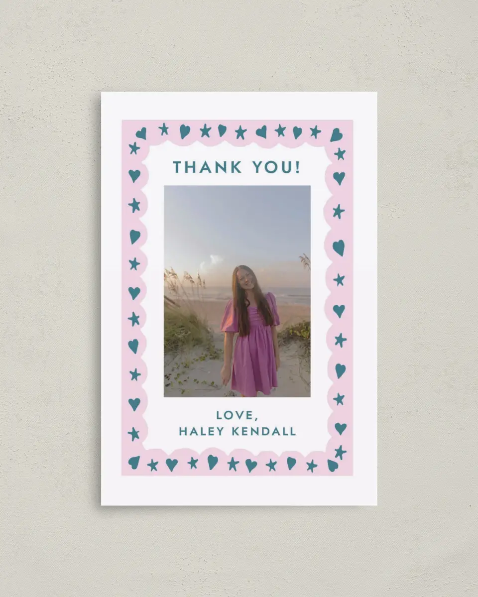 This is a 4" x 6" Folded Graduation Thank You Card called Fun Grad printed in full color with Gold foil on Premium Smooth paper