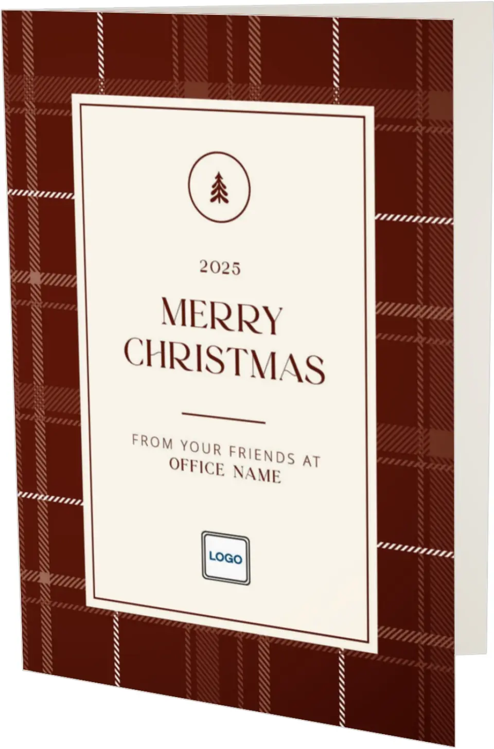This is a 4.8" x 6.8" Folded Christmas Card called Border Christmas printed in full color