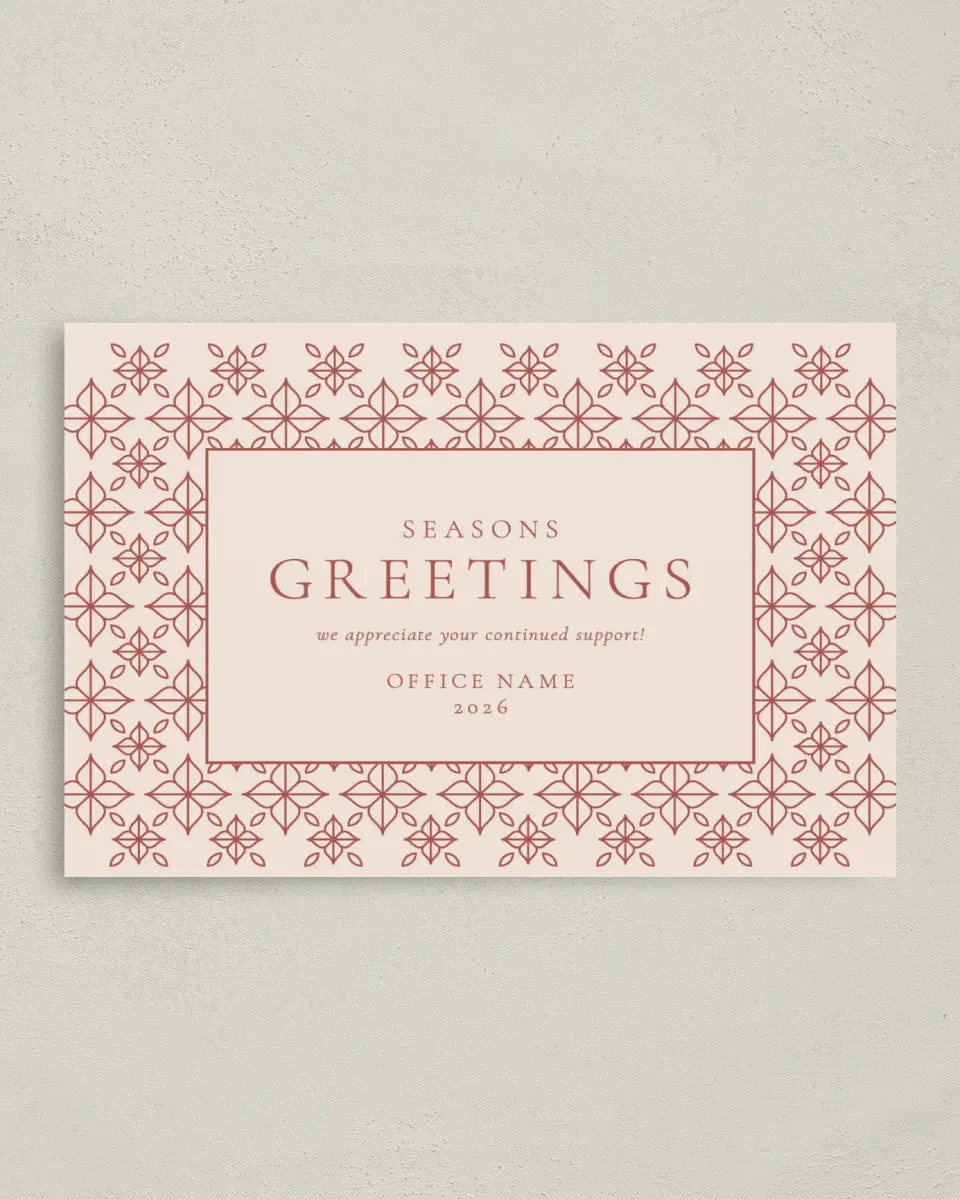 This is a 4.8" x 6.8" Folded Christmas Card called Delicate Design Christmas printed in full color