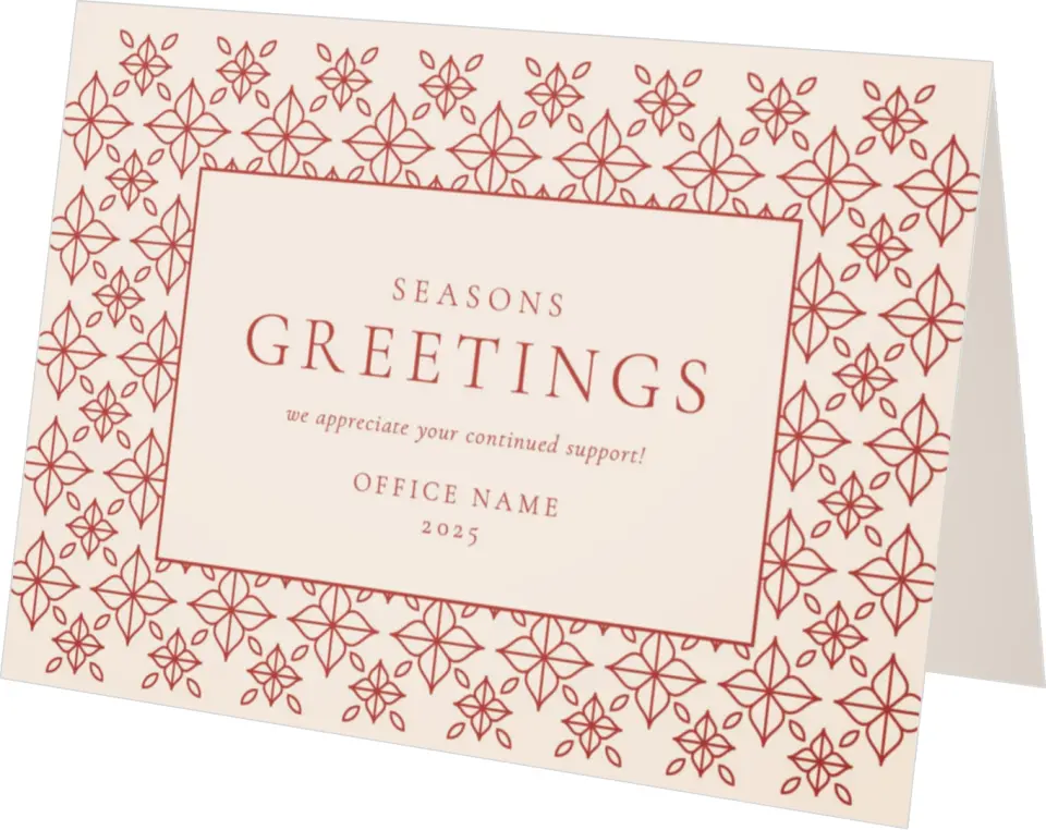 This is a 4.8" x 6.8" Folded Christmas Card called Delicate Design Christmas printed in full color