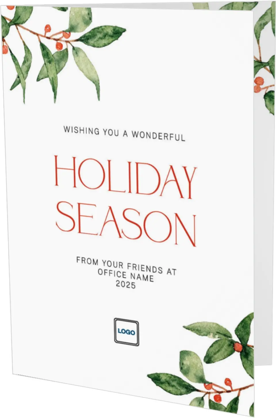 This is a 4.8" x 6.8" Folded Christmas Card called Pretty Cheer printed in full color