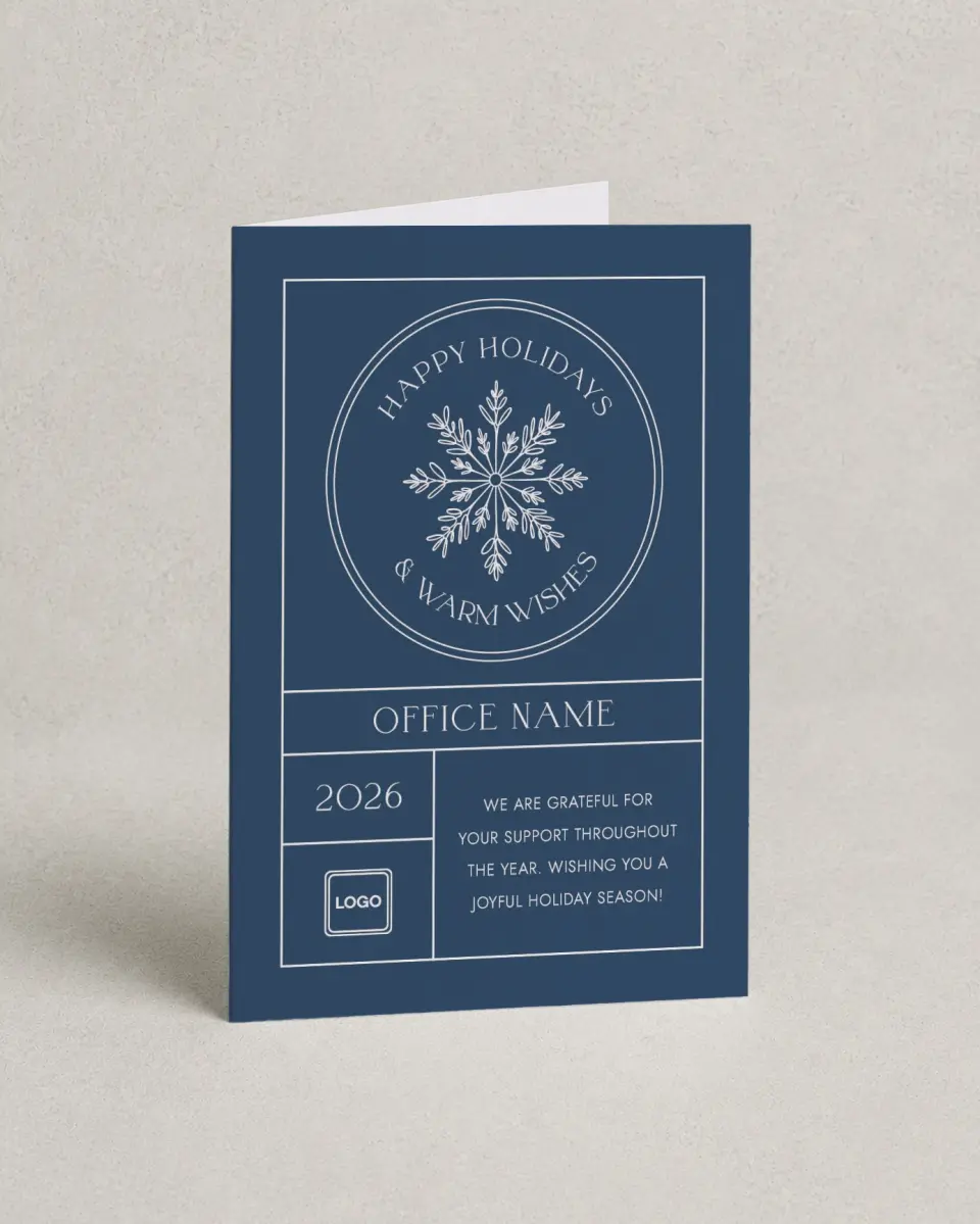 This is a 4.8" x 6.8" Folded Christmas Card called Snowflake Christmas printed in full color
