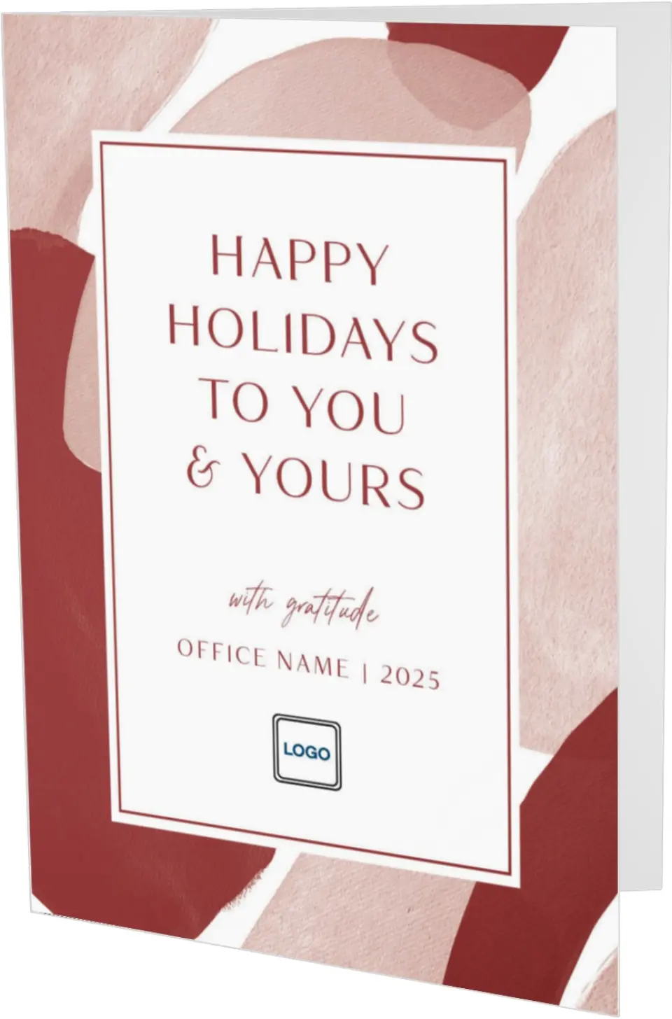 This is a 4.8" x 6.8" Folded Christmas Card called Splash of Cheer printed in full color