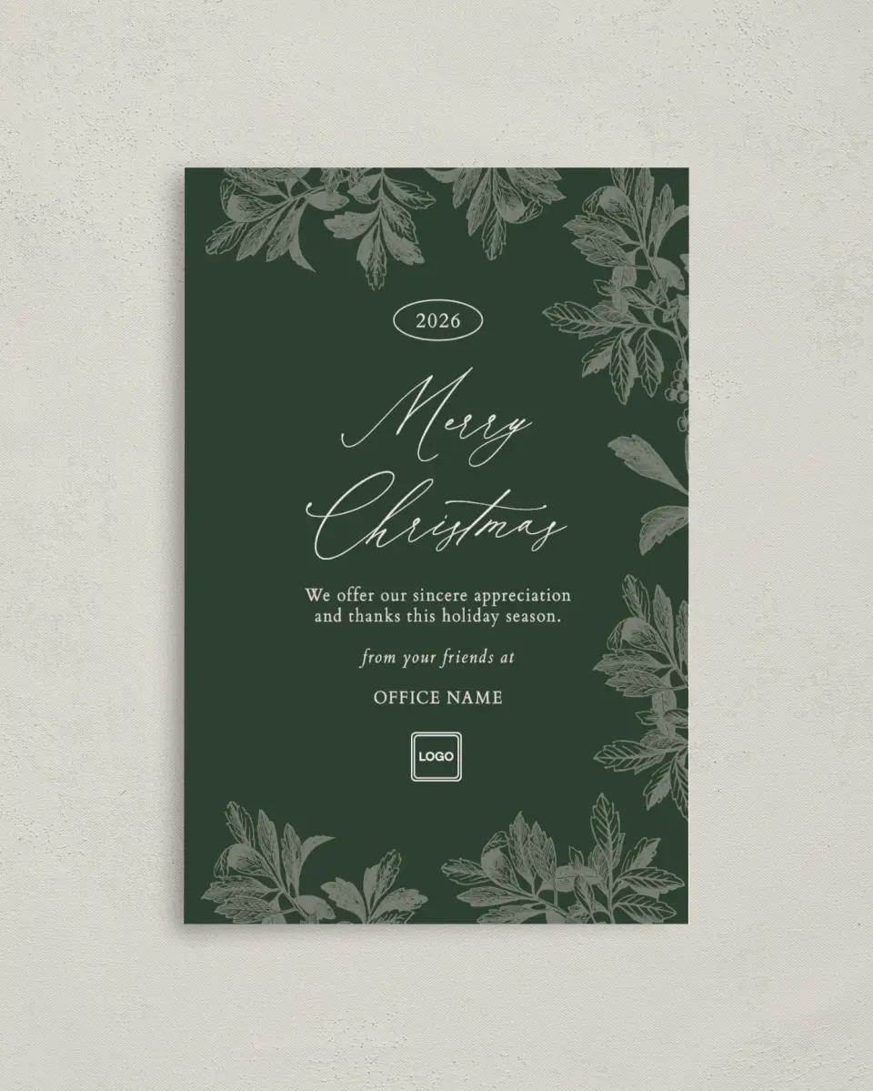 This is a 4.8" x 6.8" Folded Christmas Card called Sophisticated Christmas printed in full color