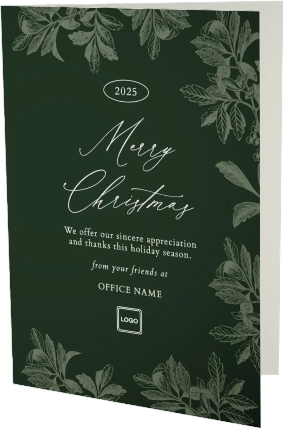 This is a 4.8" x 6.8" Folded Christmas Card called Sophisticated Christmas printed in full color