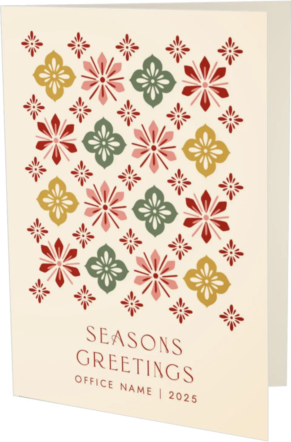 This is a 4.8" x 6.8" Folded Christmas Card called Pattern of Peace printed in full color