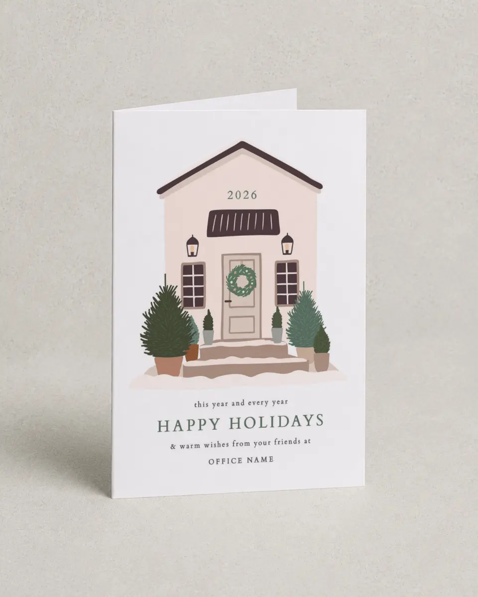This is a 4.8" x 6.8" Folded Christmas Card called Home for Christmas printed in full color