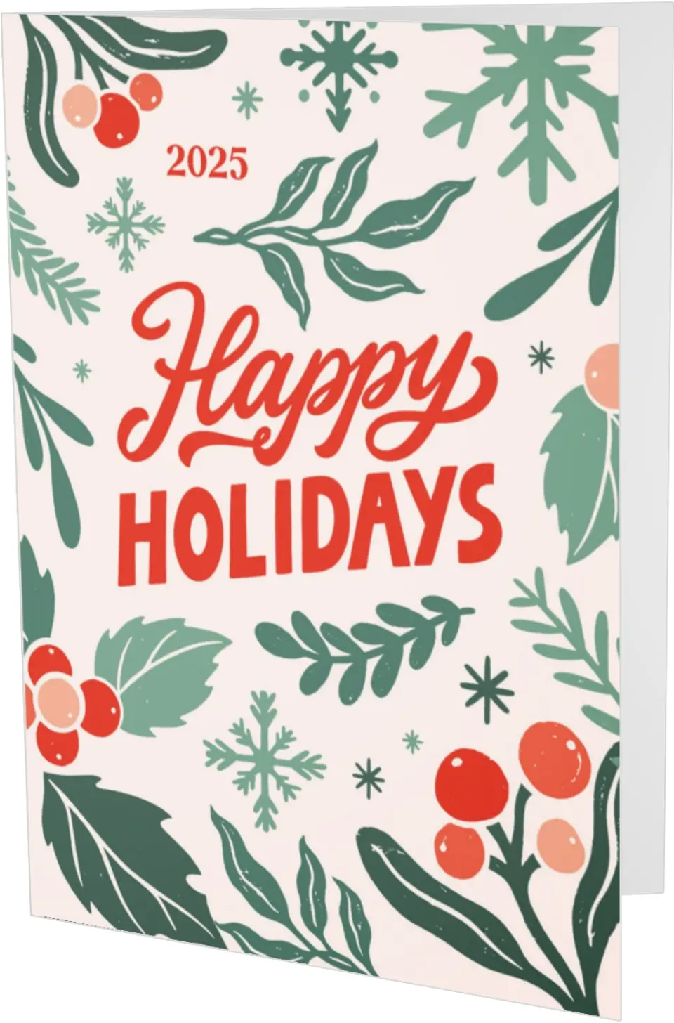 This is a 4.8" x 6.8" Folded Christmas Card called Retro Holiday printed in full color