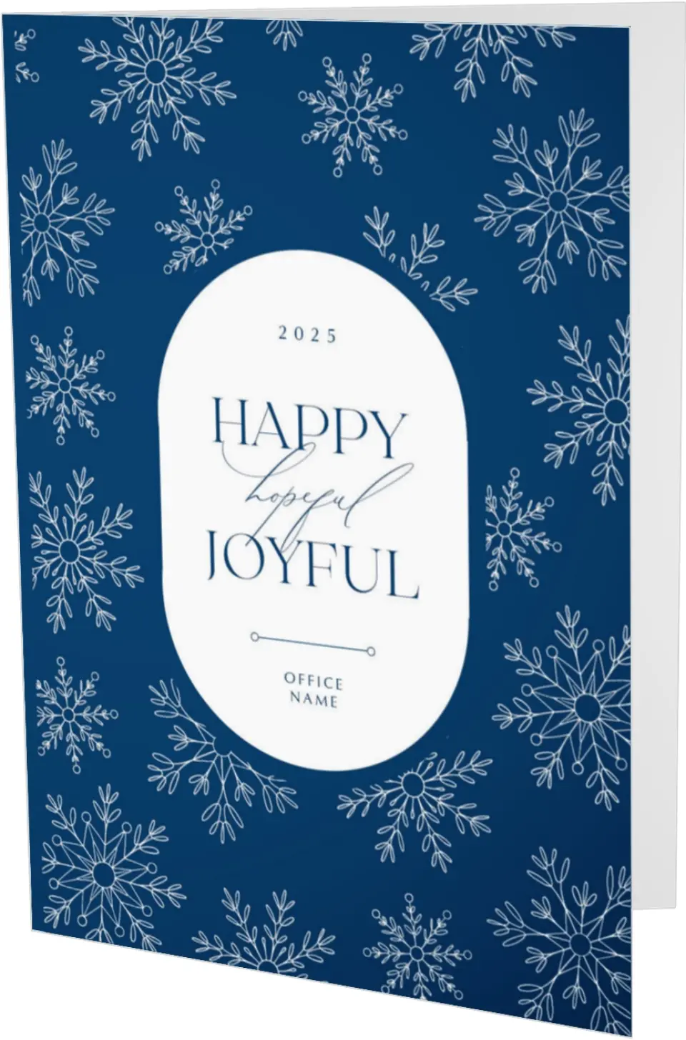This is a 4.8" x 6.8" Folded Christmas Card called Joyful Flurries printed in full color