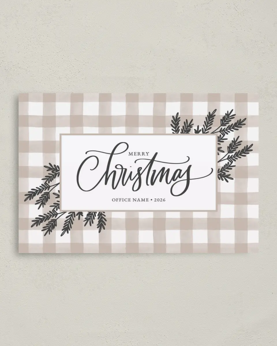 This is a 4.8" x 6.8" Folded Christmas Card called Farmhouse Christmas printed in full color