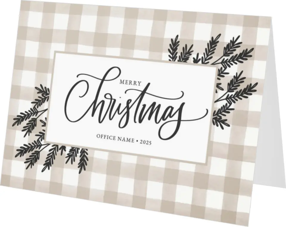 This is a 4.8" x 6.8" Folded Christmas Card called Farmhouse Christmas printed in full color